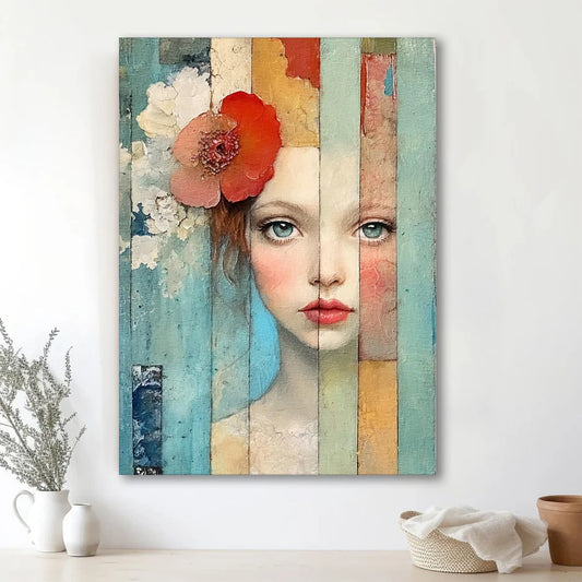 Figurative Abstract Art of Girl in Multicolor